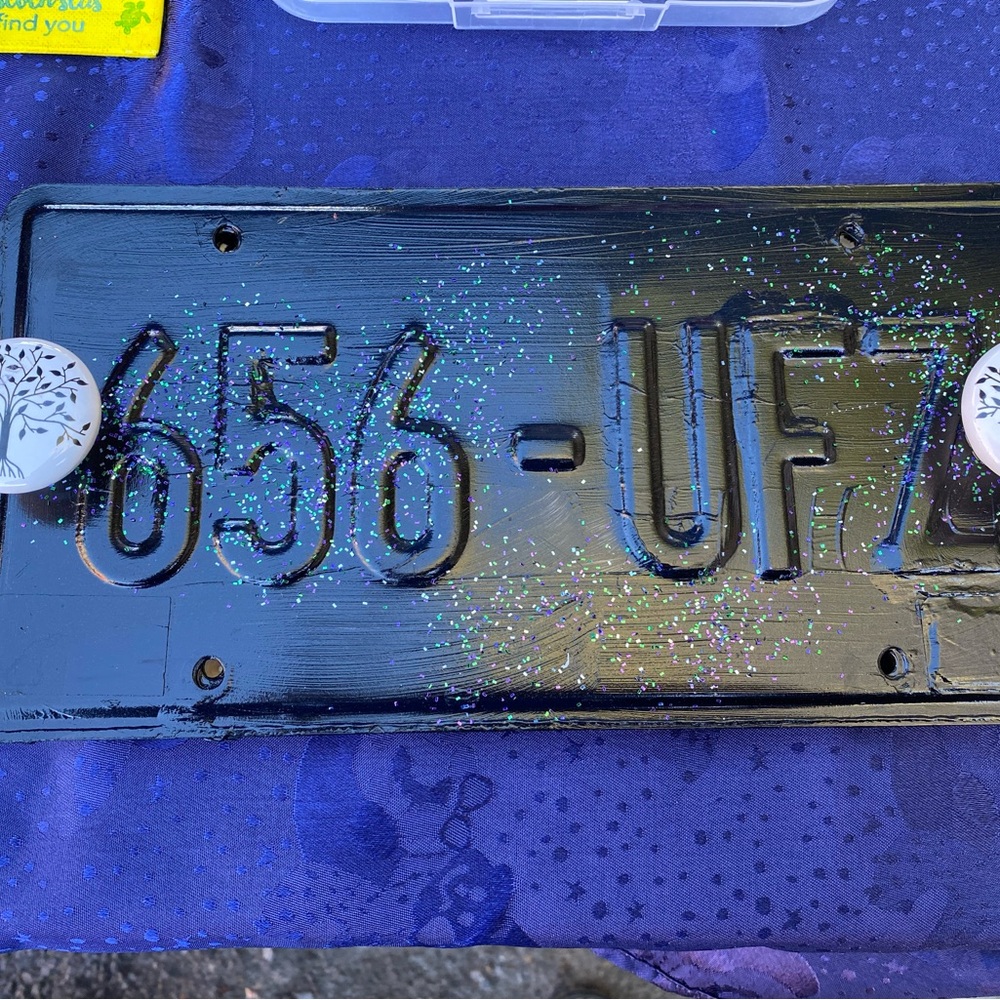 Retro painted license plates